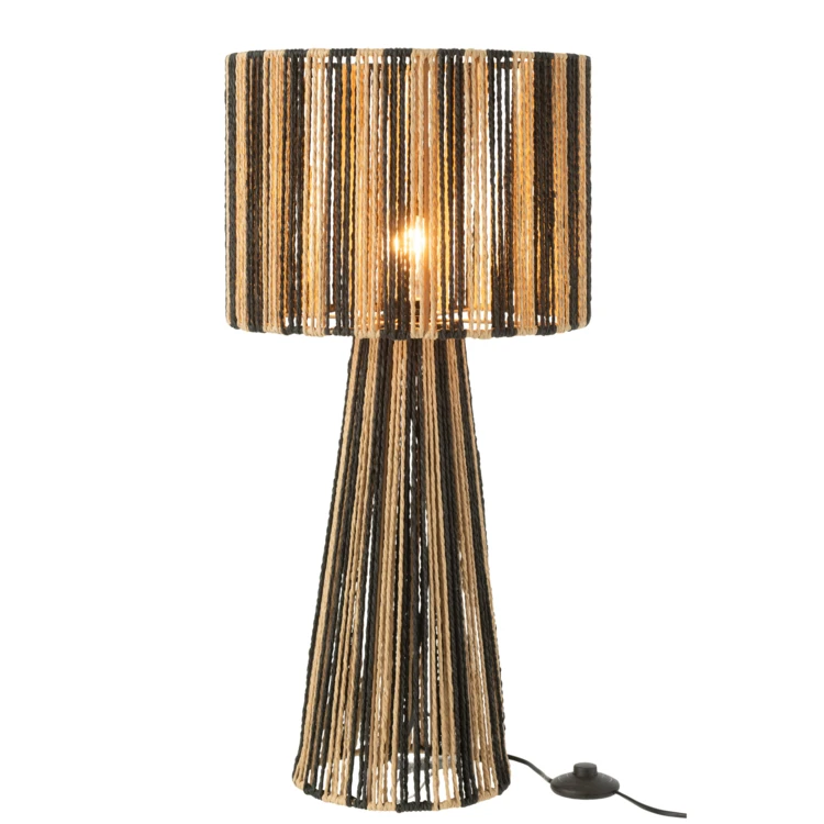 Lampe salon en cordes rayées