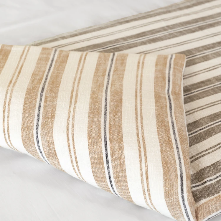 Édredon réversible en coton flammé à rayures épais