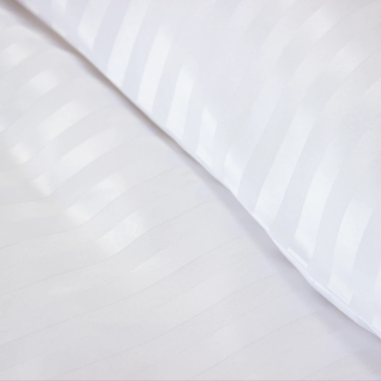 Set di biancheria da letto 3 pezzi in raso a righe sottili, copertina + federe