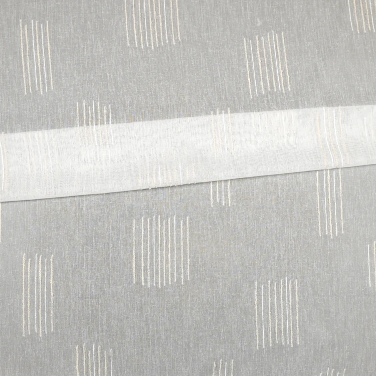 Tissu voilage jacquard à motifs lignes en relief et bas plombé