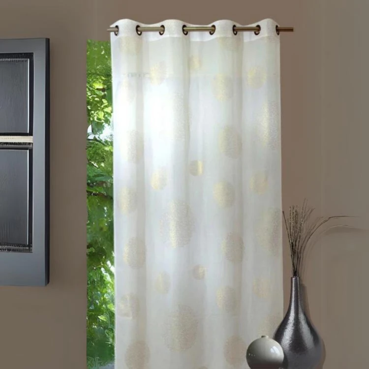 Visillo en Estameña Fantasía Estampado Plata
