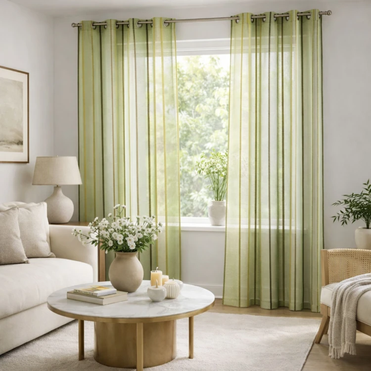 Voilage coloré rayures ton sur ton