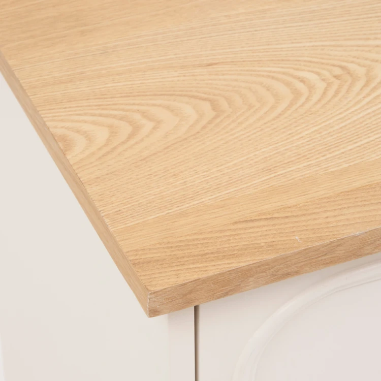 Cómoda de madera con tres cajones y encimera de fresno