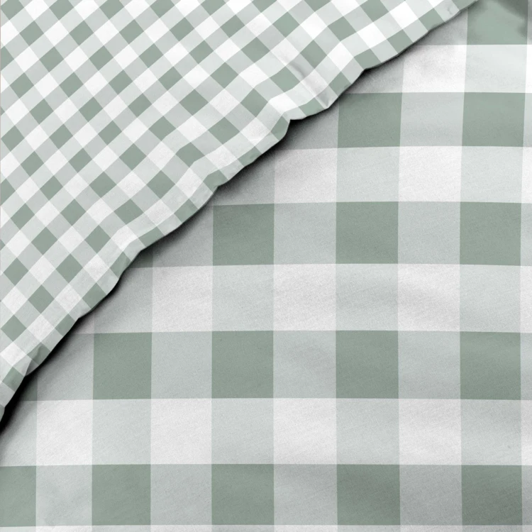 Parure de lit 3 pièces en coton à carreaux housse + taies