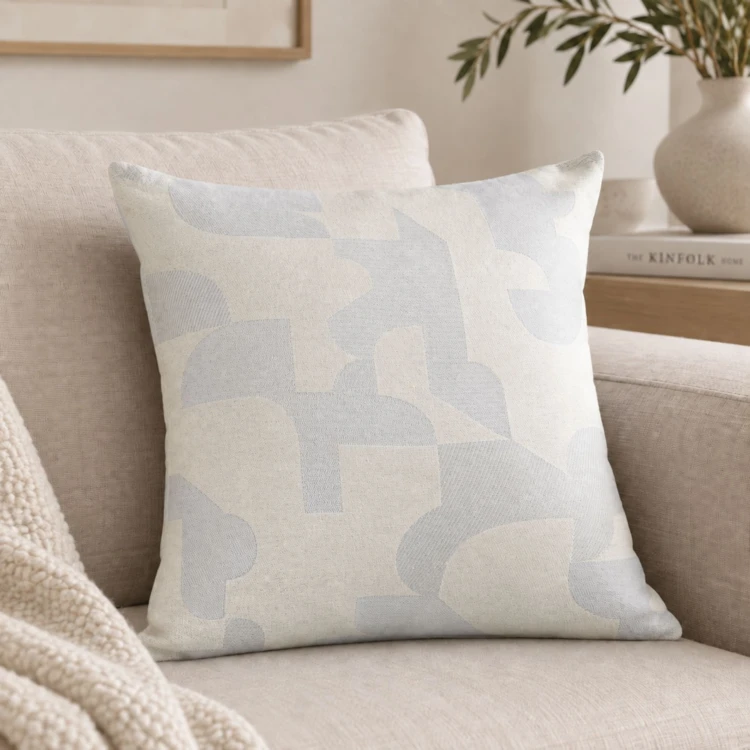 Coussin jacquard géométrique texturé rétro