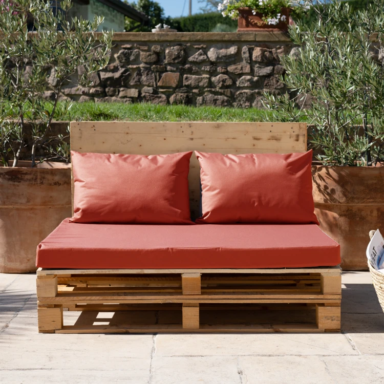 Kit 3 coussins palette outdoor en toile enduite imperméable