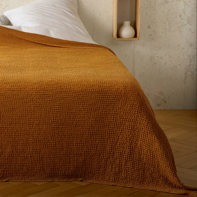 Plaid en coton nid d’abeille