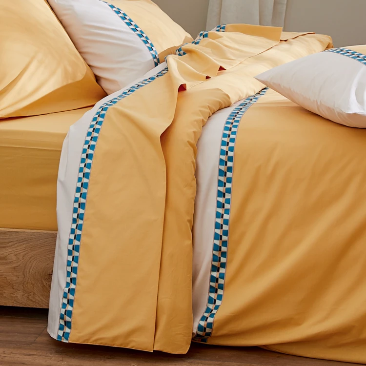 Housse de couette percale avec galon