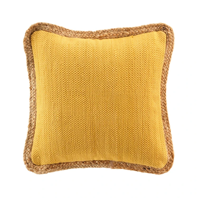 Coussin bifaces avec contour en jute