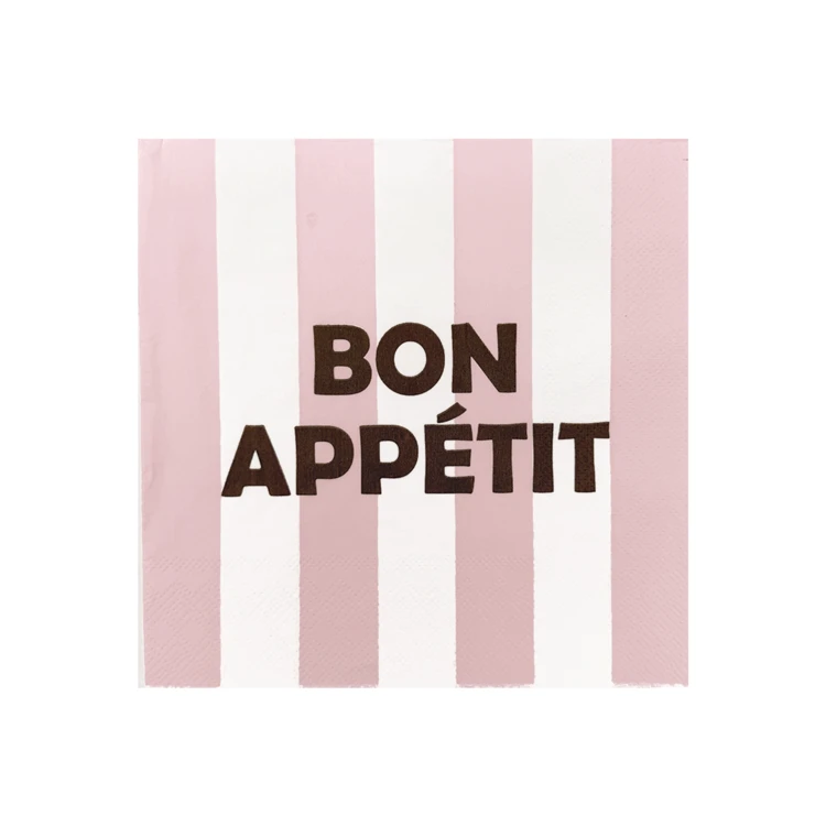 20er-Set Papierservietten Streifenmuster Bon Appétit