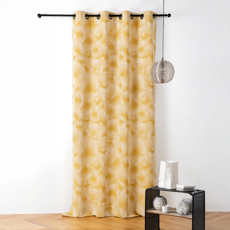 Rideau jacquard motif soleil à oeillets