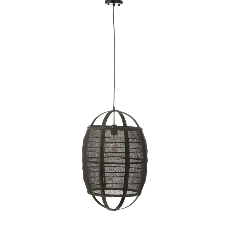 Suspension luminaire en lin et bambou
