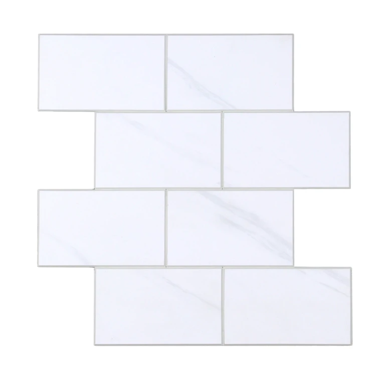 Zelfklevende 3D-wandpanelen met tegeleffect, 4 stuks