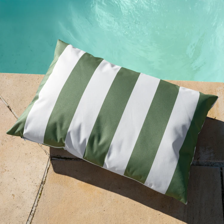 Coussin imperméable déhoussable à rayures