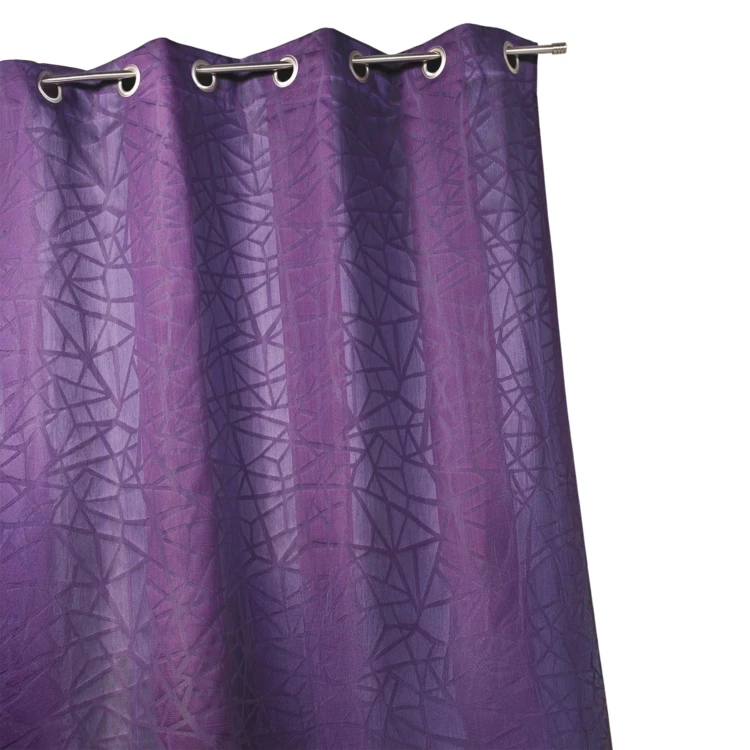 Rideau en jacquard à imprimés et à rayures verticales