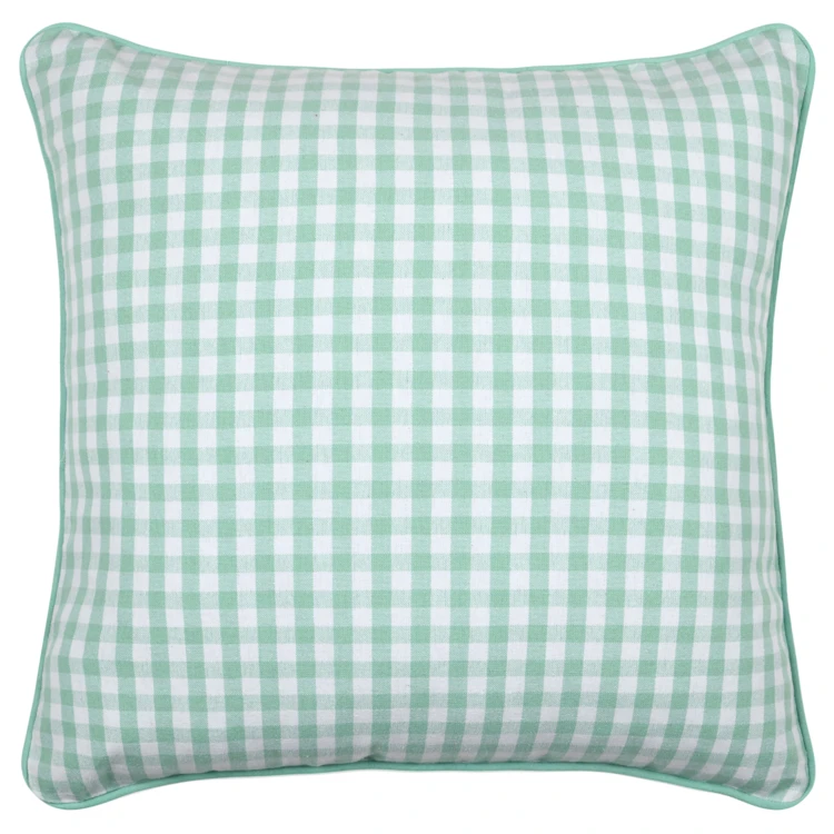 Coussin décoratif motif vichy en polycoton