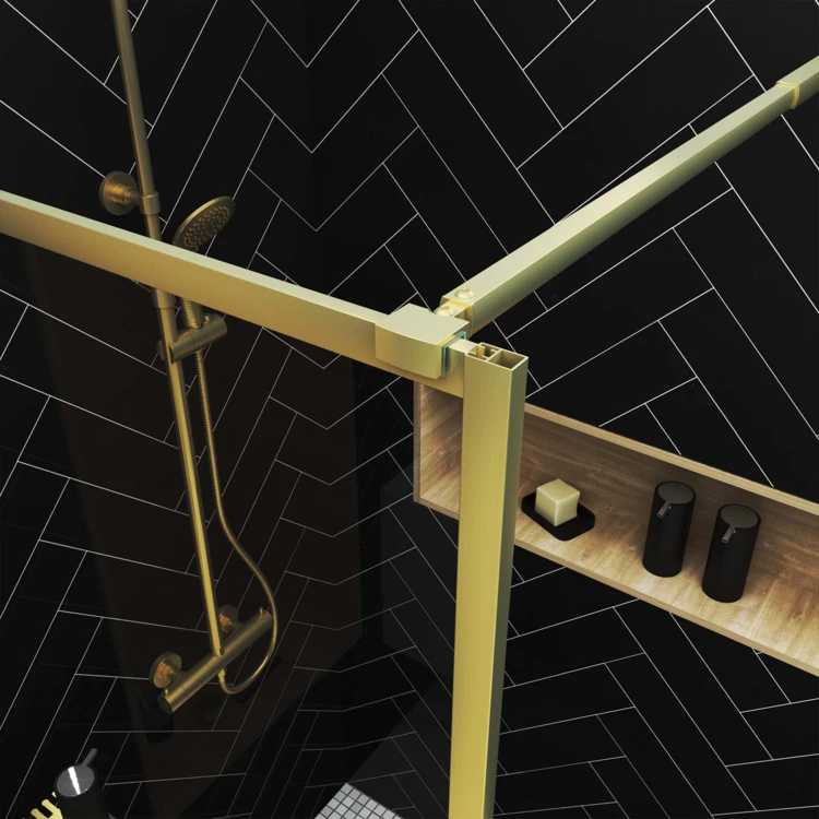 Paroi de douche à l’italienne avec étagère et porte-serviette