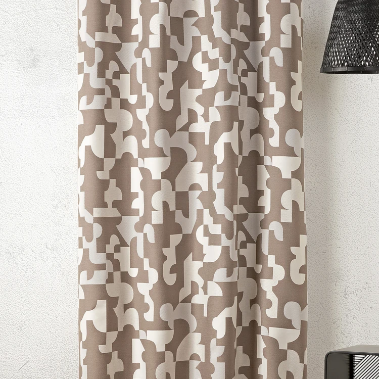 Tissu au mètre jacquard géométrique texturé rétro