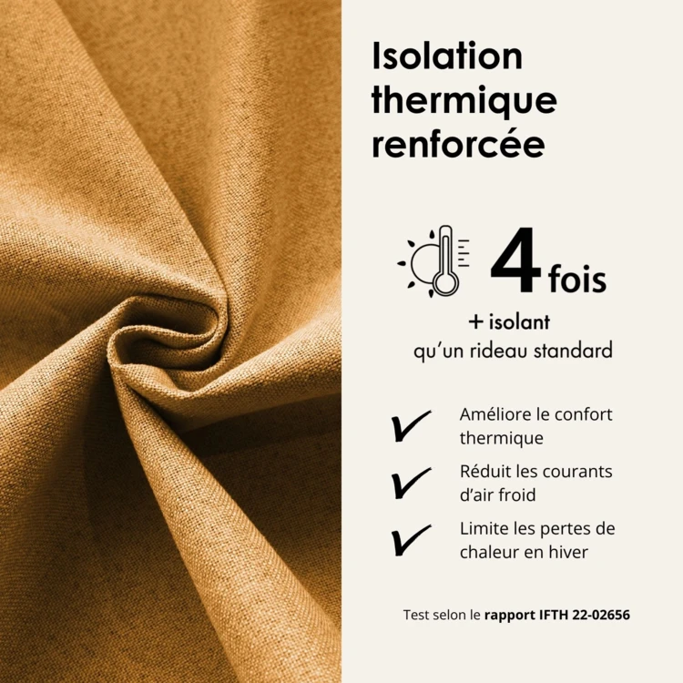 Rideau 100% occultant thermique phonique chiné
