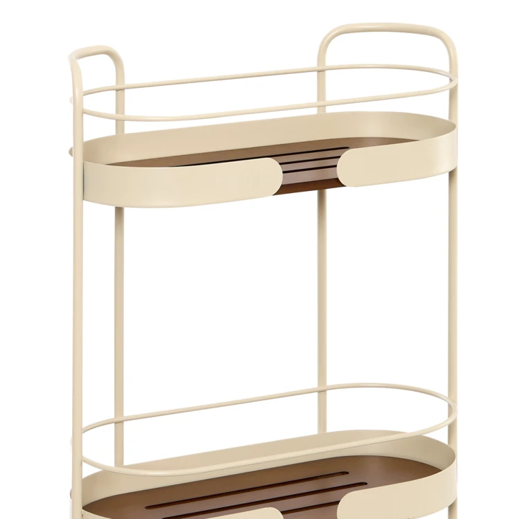 Etagère de douche 3 niveaux en acier et bambou