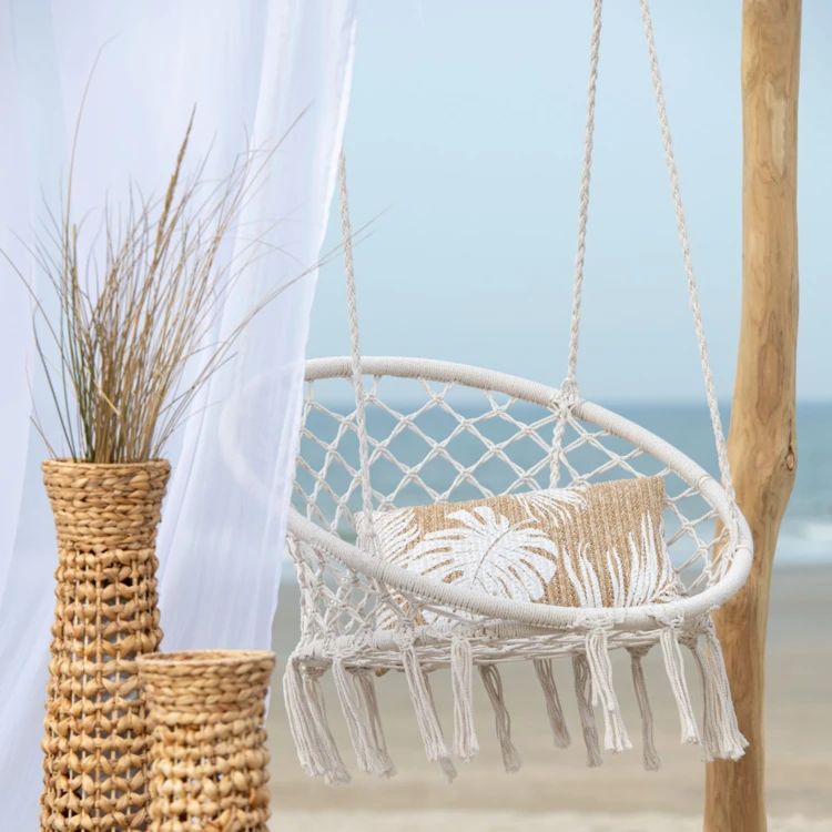 Columpio colgante de macramé estilo boho chic