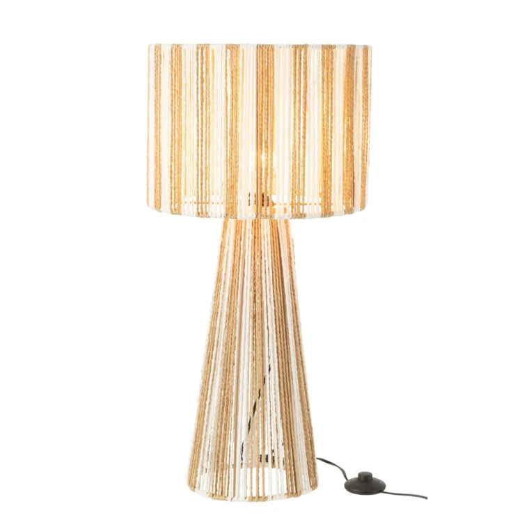 Lampe salon en cordes rayées