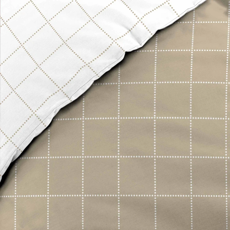 Parure de lit réversible en coton motif carreaux