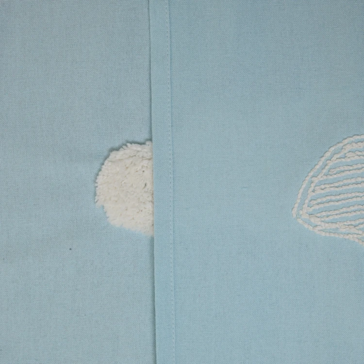 Rideau à œillets tufté nuage