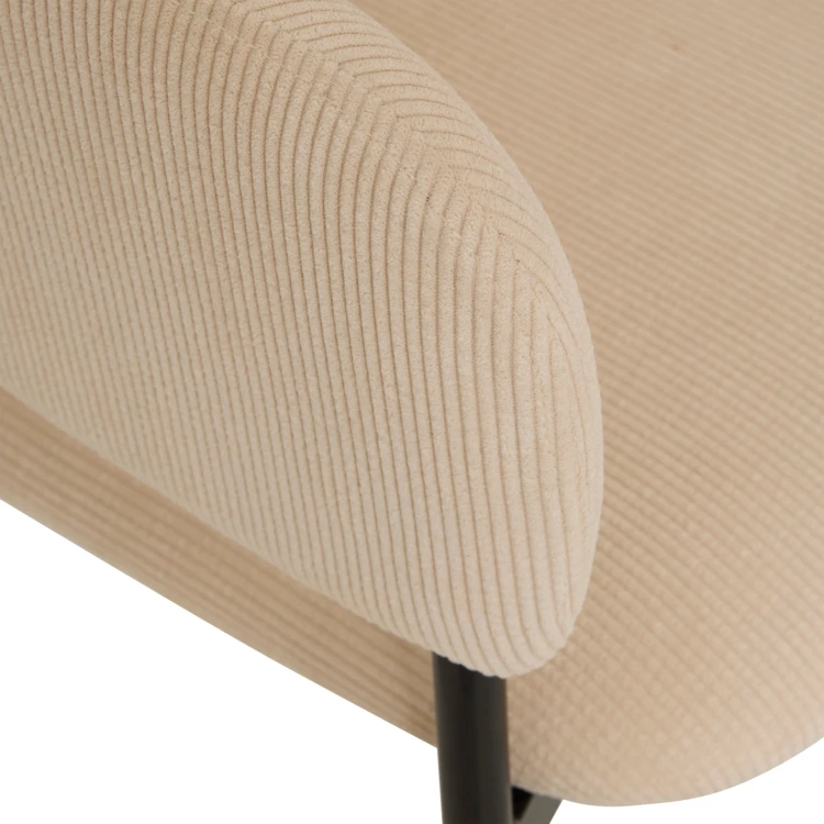 Sillón de comedor de pana con reposabrazos