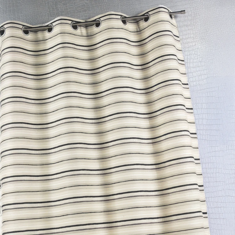 Rideau d'ameublement en jacquard à fines rayures