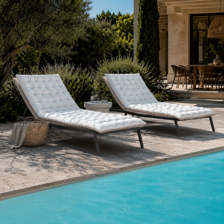 Matelas bain de soleil matelassé coton lavé