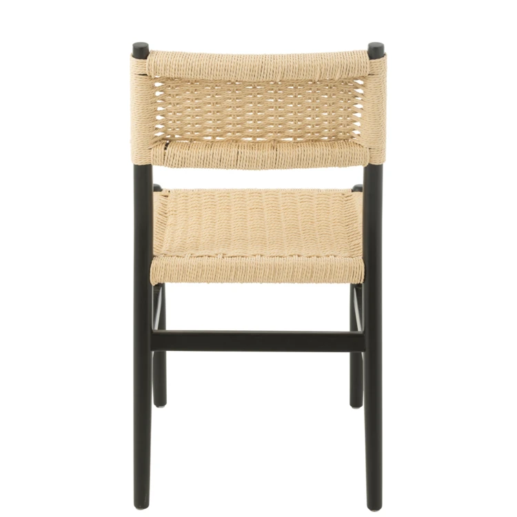 Silla de comedor de madera de haya y cuerda trenzada
