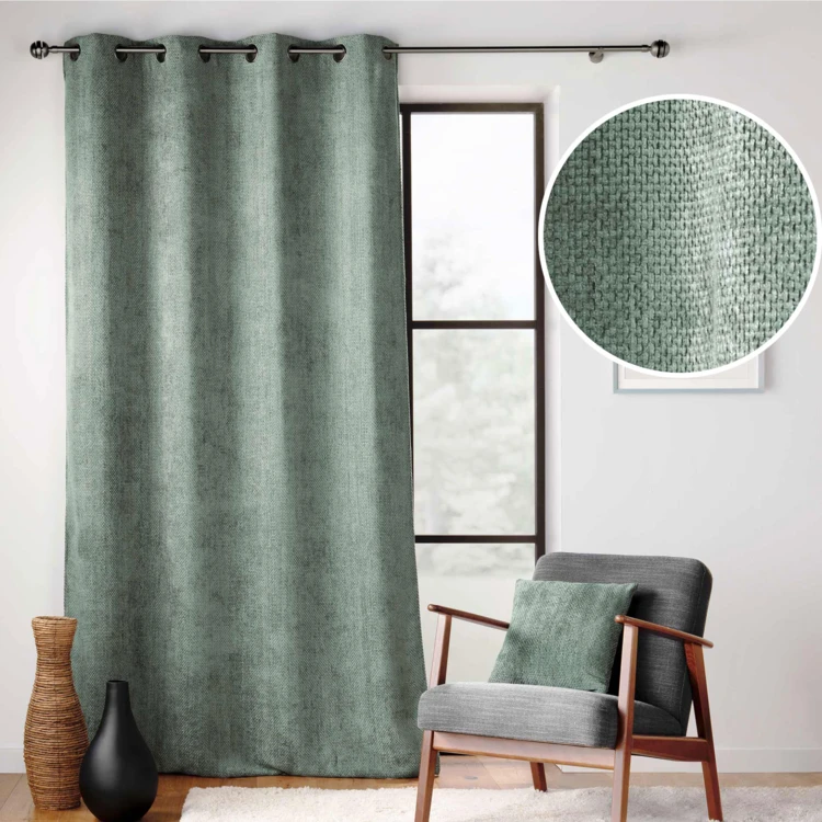 Rideau à œillets en velours chenille