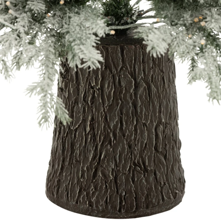 Sapin de Noël artificiel lumineux 600 LED avec socle en bois