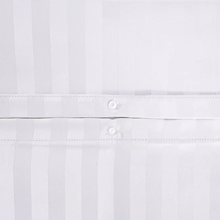 Set di biancheria da letto 3 pezzi in raso a righe sottili, copertina + federe