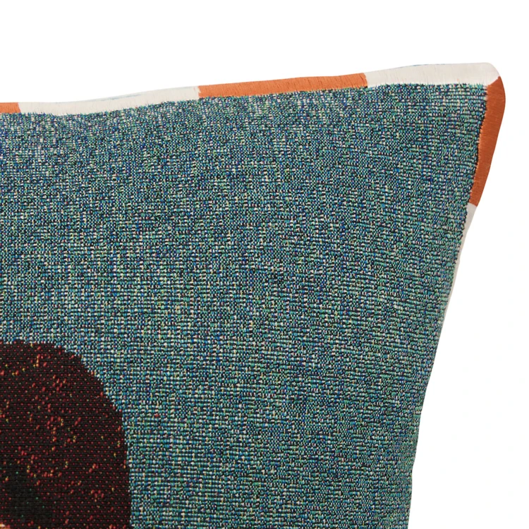 Almofada decorativa em jacquard com motivo de retrato