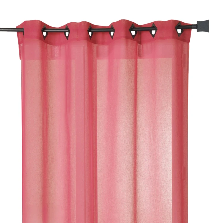 Voilage en Etamine Légère Unie à Oeillets Carrés