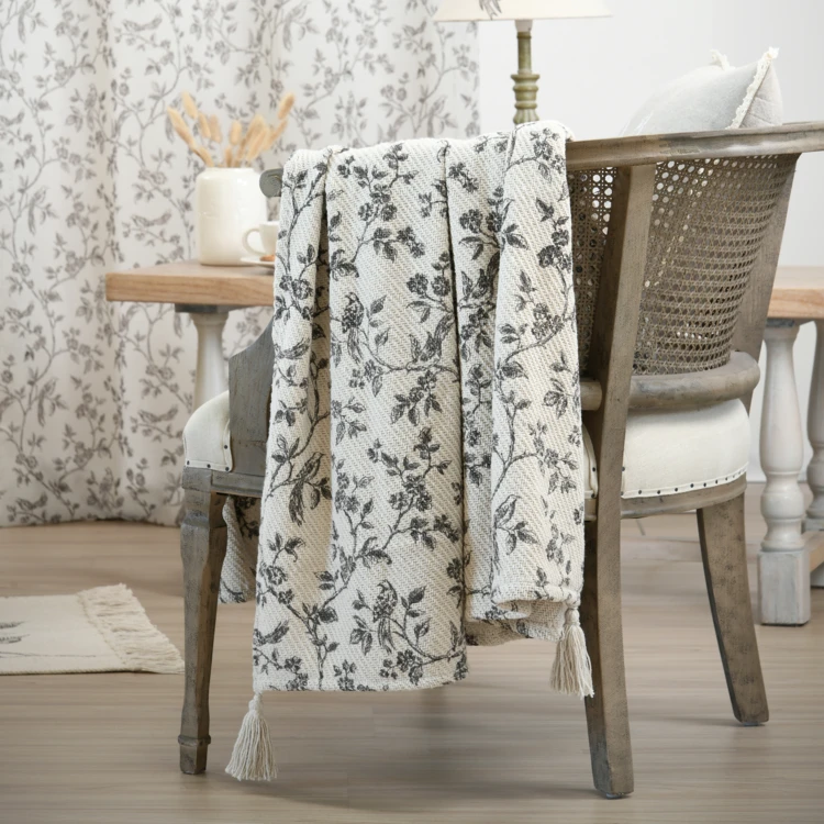 Plaid imprimé floral esprit campagne chic