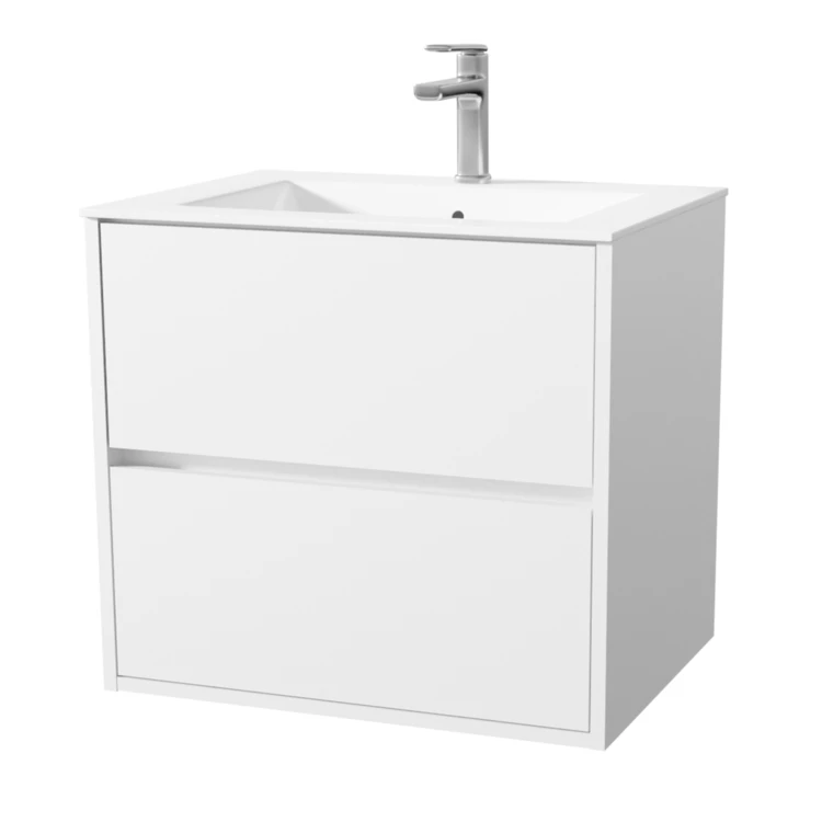 Meuble de salle de bains suspendu 2 tiroirs avec vasque