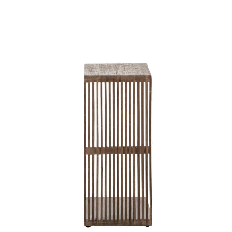 TABLE D'APPOINT À LATTES BOIS RECYCLÉ NOIR