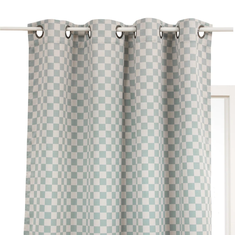 Rideau occultant enfant à œillets motif damier