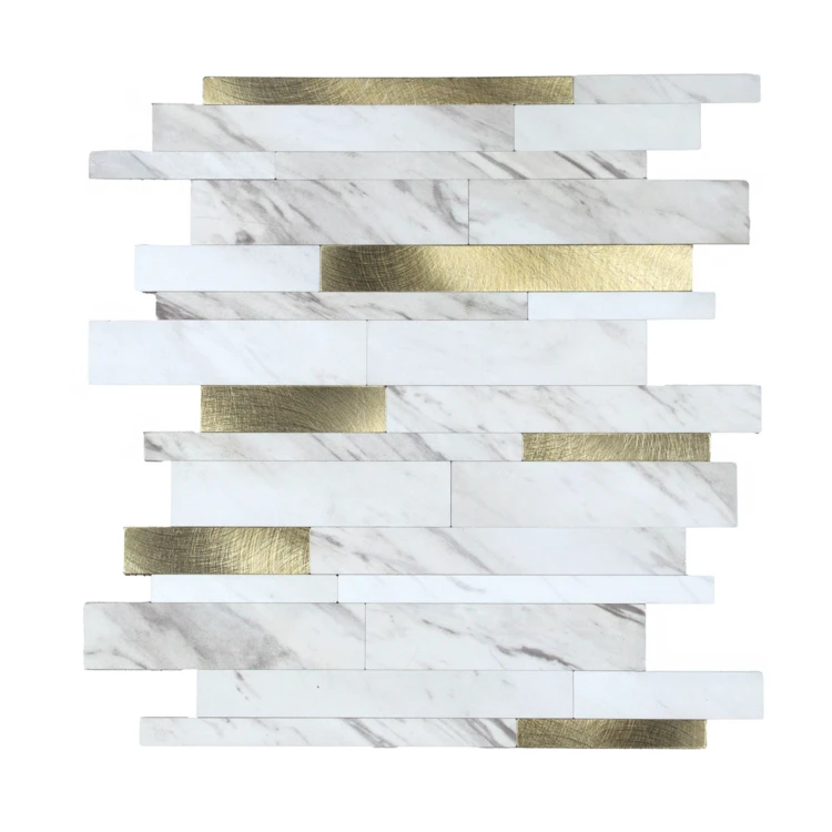 Crédence adhésive murale 3D motif lamelles 4 pièces