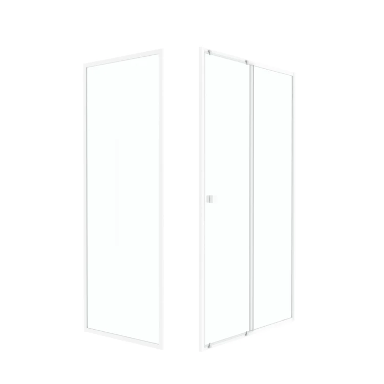 Porte de douche coulissante en verre trempé avec paroi de retour