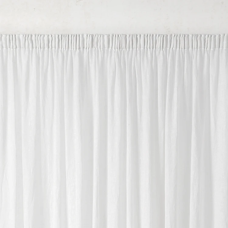 Voilage tamisant en gaze poly-lin à galon fronceur