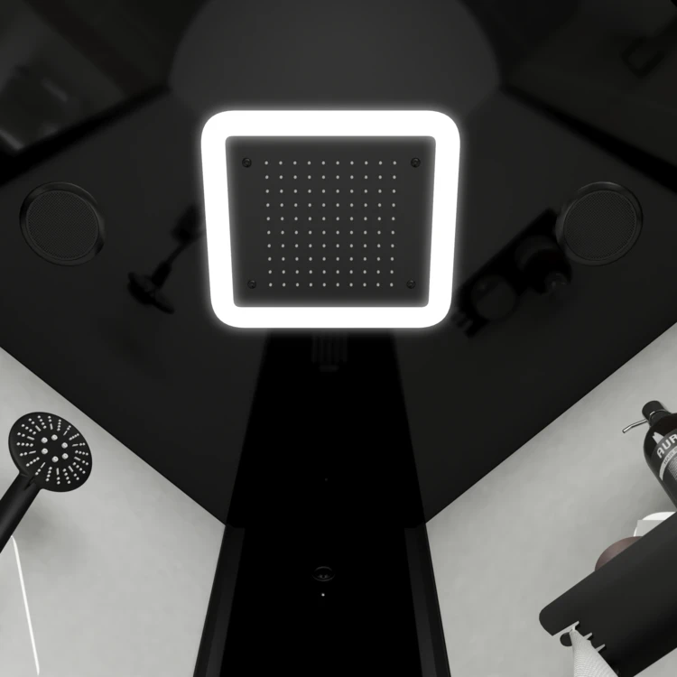 Cabine de douche hammam 1/4 de cercle hydromassant