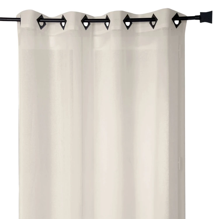 Voilage en Etamine Légère Unie à Oeillets Carrés