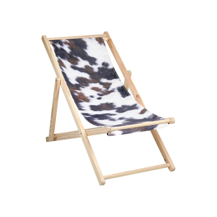 Chilienne pliante en bois à motif vache
