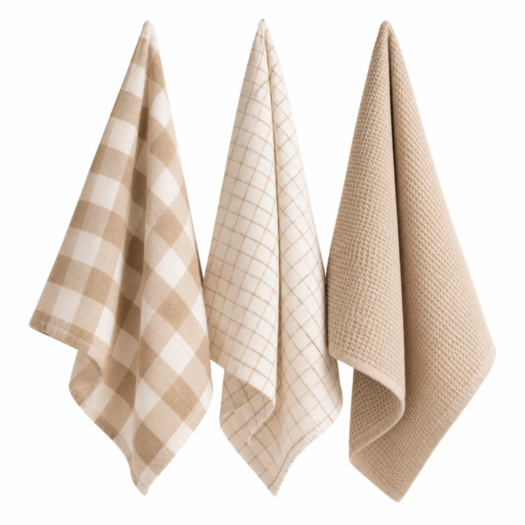 3er-Set Küchentücher mit Vichy-Muster