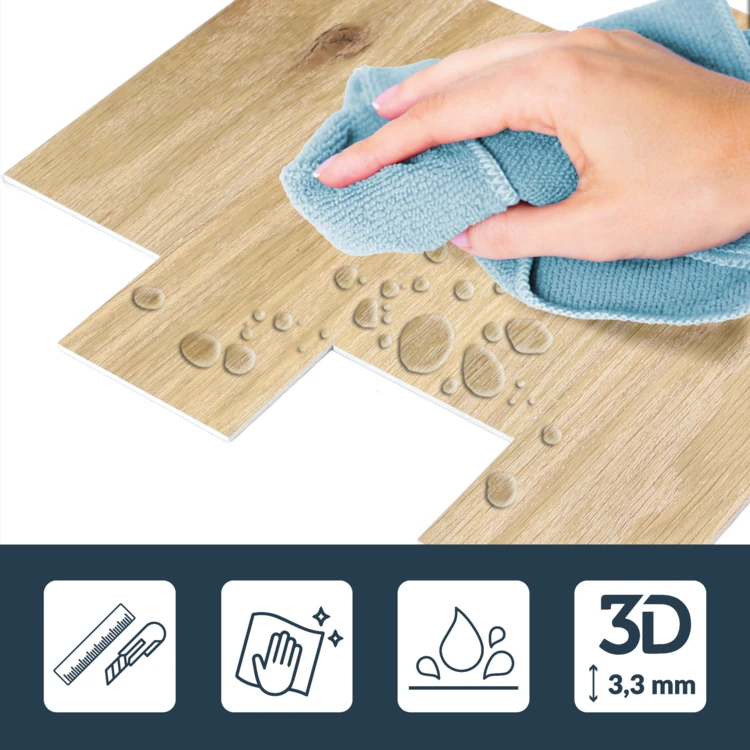 Zelfklevende 3D-wandpanelen met houteffect, 4 stuks