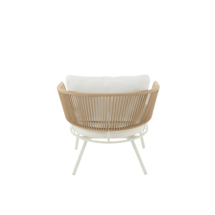 SET DE 3 CHAISES POA FER/ROTIN BLANC